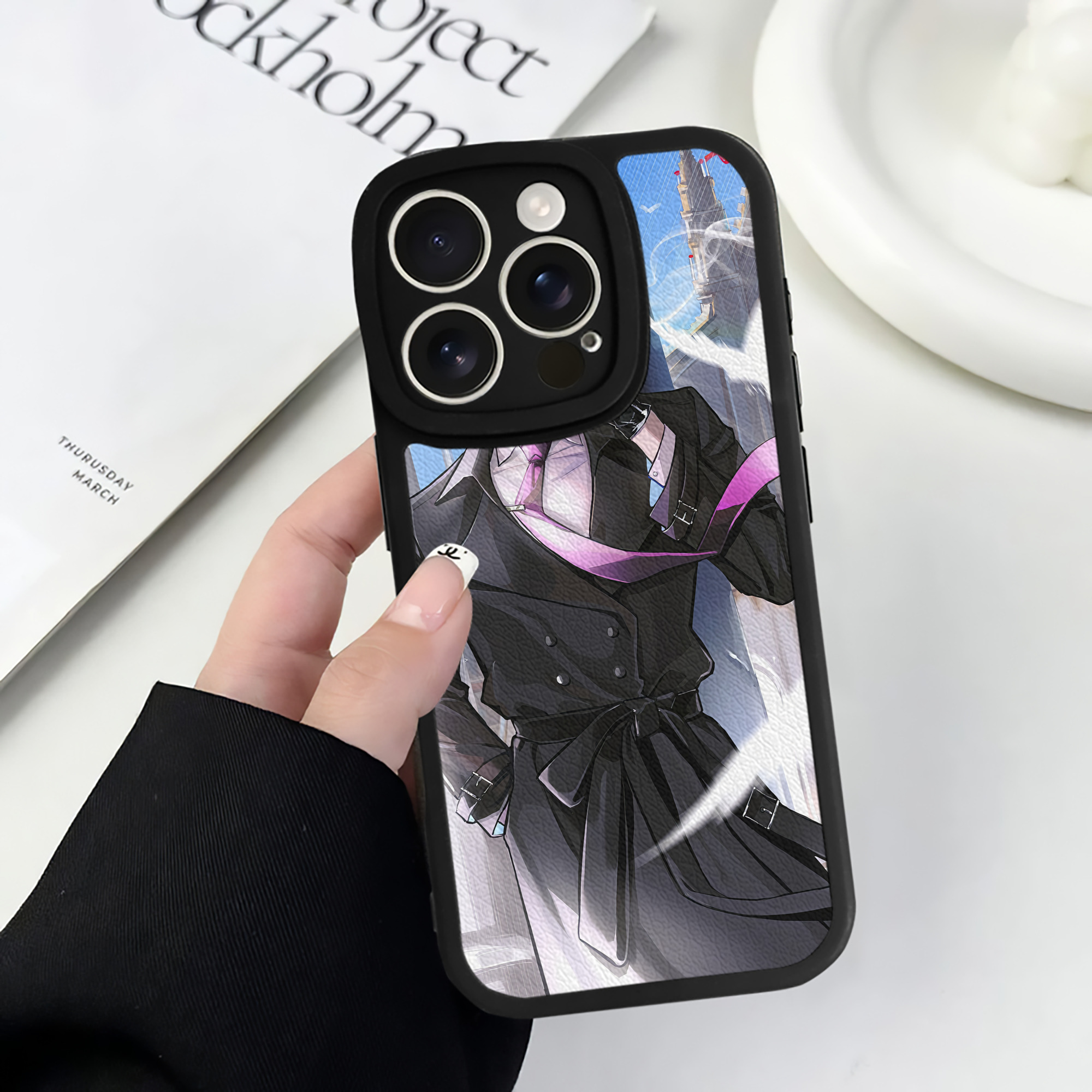 （画像用） 文豪ストレイドッグス Bungo Stray Dogs 【iPhone 16シリーズ対応】シリコンスマホケース（レザー調） 材質：シリコン